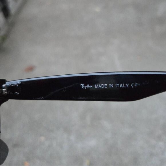 RayBan Blaze Wayfarer Black Semi Transparent Overlay Sunglasses - Picture 8 of 9